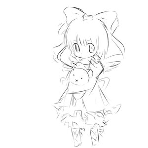 Rating: Safe Score: 0 Tags: 1girl bare_shoulders bow dress greyscale hair_bow hakurei_reimu hinaichigo image long_hair looking_at_viewer monochrome simple_background sketch solo striped User: admin