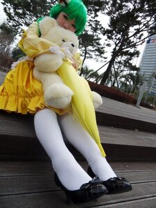 Rating: Safe Score: 0 Tags: 1girl green_hair kanaria outdoors scarf shoes sitting solo tree white_legwear yellow_dress User: admin