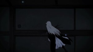 Rating: Safe Score: 0 Tags: 1girl dark dress fox_tail image indoors long_hair long_sleeves monochrome multiple_tails shadow sliding_doors solo standing suigintou tabard wide_sleeves window wings User: admin