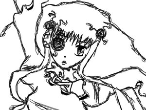 Rating: Safe Score: 0 Tags: 1girl bangs blush flower greyscale image kirakishou long_sleeves looking_at_viewer monochrome parted_lips rose simple_background sketch solo upper_body white_background User: admin