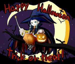 Rating: Safe Score: 0 Tags: 1boy blue_hair candy crescent_moon food green_eyes halloween happy_halloween hat image jack-o'-lantern kanaria long_hair moon pumpkin smile solo User: admin