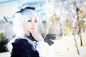 Rating: Safe Score: 0 Tags: 1girl 3d black_dress black_ribbon blurry blurry_background blurry_foreground closed_mouth depth_of_field dress frills lips long_hair long_sleeves photo red_eyes ribbon solo suigintou upper_body white_hair wings User: admin