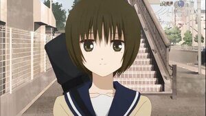 Rating: Safe Score: 0 Tags: 1girl bangs brown_hair building city day human image kashiwaba_tomoe looking_at_viewer outdoors photo_background power_lines school_uniform screenshot serafuku short_hair smile solo street upper_body User: admin