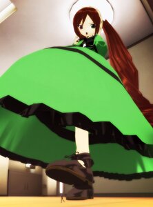 Rating: Safe Score: 0 Tags: 1girl :o brown_hair dress green_eyes hat heterochromia image long_hair long_sleeves looking_at_viewer open_mouth red_eyes solo suiseiseki User: admin