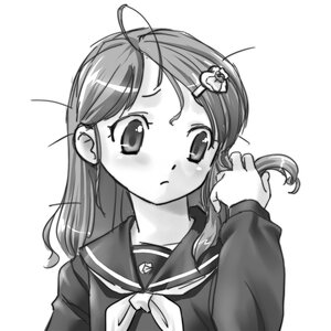 Rating: Safe Score: 0 Tags: 1girl :< blush greyscale hair_ornament hairclip image kanaria long_hair long_sleeves looking_at_viewer monochrome school_uniform serafuku solo upper_body User: admin