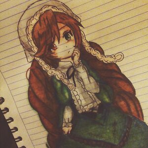 Rating: Safe Score: 0 Tags: 1girl braid cape chain dress frills image long_hair long_sleeves solo suiseiseki twin_braids User: admin