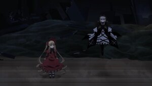 Rating: Safe Score: 0 Tags: 2girls blonde_hair bow dark dress image long_hair multiple_girls pair shinku standing suigintou User: admin