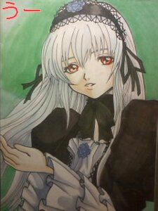 Rating: Safe Score: 0 Tags: 1girl bangs black_dress black_ribbon dress frilled_sleeves frills green_background hairband image long_hair long_sleeves looking_at_viewer parted_lips red_eyes ribbon rose simple_background solo suigintou upper_body User: admin