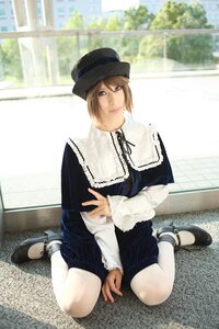 Rating: Safe Score: 0 Tags: 1girl 3d between_legs blonde_hair capelet chain-link_fence fence hat lips long_sleeves realistic shoes short_hair sitting solo souseiseki wariza white_legwear User: admin