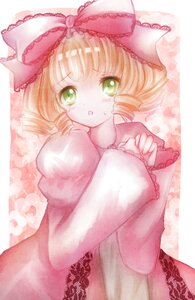 Rating: Safe Score: 0 Tags: 1girl blonde_hair bow dress drill_hair green_eyes hair_bow hina_ichigo hinaichigo image long_sleeves looking_at_viewer pink_bow short_hair sleeves_past_wrists solo tears User: admin