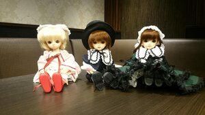 Rating: Safe Score: 0 Tags: 3girls blonde_hair brown_hair doll dress frills hat long_sleeves multiple_dolls multiple_girls short_hair sitting tagme User: admin