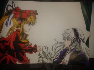 Rating: Safe Score: 0 Tags: 2girls black_dress blonde_hair bow dress eye_contact flower frills hairband image long_hair long_sleeves looking_at_another multiple_girls pair profile red_dress ribbon rose shinku suigintou User: admin