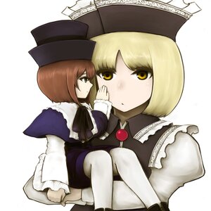 Rating: Safe Score: 0 Tags: 2girls blonde_hair blush bob_cut brown_hair commentary_request crossover doll green_eyes hat image long_sleeves lunasa_prismriver multiple_girls pantyhose renku rozen_maiden short_hair siblings sisters skirt solo souseiseki touhou upper_body white_legwear yellow_eyes User: admin