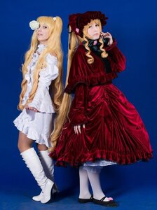 Rating: Safe Score: 0 Tags: 2girls blonde_hair boots dress drill_hair frills hat long_hair long_sleeves multiple_cosplay multiple_girls standing tagme User: admin