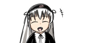 Rating: Safe Score: 0 Tags: 1girl :d bangs black_ribbon closed_eyes hairband image long_hair long_sleeves open_mouth ribbon silver_hair simple_background solo suigintou upper_body white_background User: admin