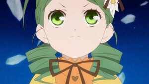 Rating: Safe Score: 0 Tags: 1girl :< face flower green_eyes green_hair image kanaria looking_at_viewer solo User: admin
