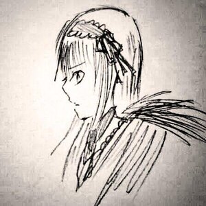 Rating: Safe Score: 0 Tags: 1girl frills from_side hairband image monochrome profile ribbon sepia solo suigintou upper_body User: admin