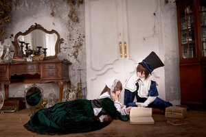 Rating: Safe Score: 0 Tags: brown_hair closed_eyes dress flower frame hat indoors long_sleeves mirror multiple_boys multiple_cosplay multiple_girls painting_(object) picture_frame short_hair sitting table tagme top_hat User: admin