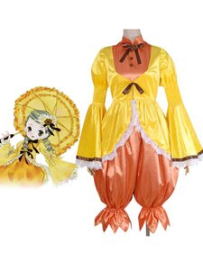 Rating: Safe Score: 0 Tags: 1girl dress frills full_body hair_ornament holding_umbrella image kanaria long_sleeves looking_at_viewer parasol ribbon simple_background solo umbrella white_background yellow_dress User: admin