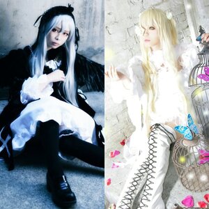 Rating: Safe Score: 0 Tags: 2girls blonde_hair boots bug butterfly dress flower frills insect long_hair multiple_cosplay multiple_girls sitting suigintou tagme very_long_hair white_hair wings User: admin