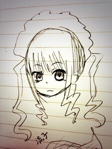 Rating: Safe Score: 0 Tags: 1girl eyebrows_visible_through_hair image looking_at_viewer monochrome rain shinku solo User: admin