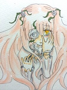 Rating: Safe Score: 0 Tags: 1girl auto_tagged expressionless flower hata_no_kokoro image kirakishou long_hair long_sleeves looking_at_viewer pink_eyes pink_hair rose shirt solo tears traditional_media white_background yellow_eyes User: admin