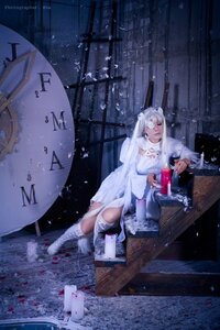 Rating: Safe Score: 0 Tags: 1girl bandages closed_eyes dress kirakishou long_hair sitting snow solo white_dress white_hair User: admin