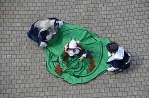 Rating: Safe Score: 0 Tags: brick_wall chain-link_fence fence hat honeycomb_(pattern) honeycomb_background long_sleeves multiple_cosplay tagme tile_floor tile_wall tiles toilet wall User: admin