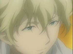 Rating: Safe Score: 0 Tags: 1boy bangs blonde_hair close-up closed_mouth enju face facial_hair green_eyes hair_between_eyes human screenshot simple_background solo white_background User: admin