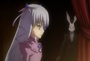 Rating: Safe Score: 0 Tags: 1boy 1girl auto_tagged barasuishou dress flower hair_ribbon image long_hair long_sleeves profile ribbon rose silver_hair solo upper_body very_long_hair yellow_eyes User: admin