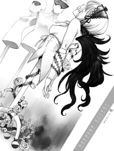 Rating: Safe Score: 0 Tags: 1girl bat_wings black_rose flower greyscale hairband image long_hair monochrome rose solo striped suigintou thorns white_rose wings User: admin