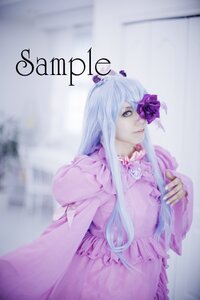 Rating: Safe Score: 0 Tags: 1girl barasuishou blurry bow depth_of_field dress flower frills hair_flower hair_ornament long_hair long_sleeves purple_flower rose solo User: admin