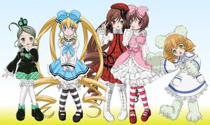 Rating: Safe Score: 0 Tags: 5girls blonde_hair blue_eyes boots bow brown_hair commentary_request dress green_eyes green_hair hair_bow heterochromia hina_ichigo image kanaria long_hair looking_at_viewer multiple multiple_girls pantyhose pink_bow red_eyes rozen_maiden shinku short_hair siblings sisters smile souseiseki striped striped_legwear suiseiseki tagme takumi_(rozen_garten) twins twintails User: admin