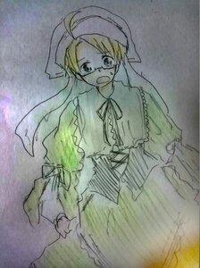 Rating: Safe Score: 0 Tags: 1girl blonde_hair dress glasses image long_hair long_sleeves open_mouth solo suiseiseki tears traditional_media User: admin