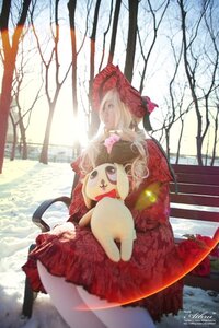 Rating: Safe Score: 0 Tags: 1girl bare_tree blonde_hair blurry day depth_of_field dress hat long_hair long_sleeves outdoors red_dress shinku signature solo tree winter User: admin