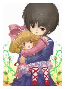 Rating: Safe Score: 0 Tags: 2girls blonde_hair bow brown_eyes carrying cross-laced_footwear dress green_eyes hina_ichigo hinaichigo hug image kashiwaba_tomoe long_sleeves multiple_girls pink_bow plant princess_carry ribbon school_uniform serafuku short_hair solo striped vines User: admin