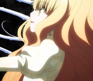 Rating: Safe Score: 0 Tags: 1girl bangs blonde_hair breasts dress from_side green_eyes image kirakishou long_hair profile puffy_sleeves solo upper_body yellow_eyes User: admin