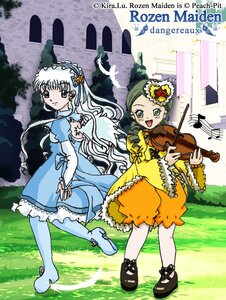 Rating: Safe Score: 0 Tags: 2girls boots dress frills full_body green_eyes green_hair guitar hair_ornament image instrument kanaria long_hair long_sleeves multiple_girls music pair pantyhose playing_instrument shoes smile suigintou violin User: admin