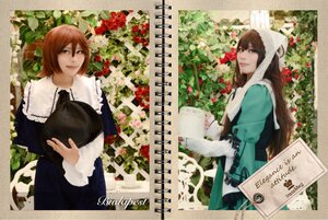 Rating: Safe Score: 0 Tags: 2girls blue_dress blue_eyes brown_hair dress flower green_dress green_eyes hat long_hair multiple_cosplay multiple_girls short_hair siblings smile souseiseki suiseiseki tagme twins User: admin