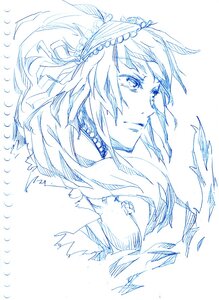 Rating: Safe Score: 0 Tags: 1girl blue_theme closed_mouth image jewelry monochrome sketch solo suigintou upper_body User: admin