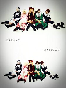 Rating: Safe Score: 0 Tags: 6+girls black_legwear blonde_hair boots brown_hair dress green_dress kneehighs long_hair multiple_boys multiple_cosplay multiple_girls necktie pantyhose short_hair tagme thighhighs white_hair User: admin