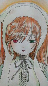 Rating: Safe Score: 0 Tags: 1girl bangs eyebrows_visible_through_hair fur_trim green_eyes heterochromia image long_hair looking_at_viewer neck_ribbon red_eyes ribbon simple_background smile solo suiseiseki traditional_media watercolor_(medium) User: admin