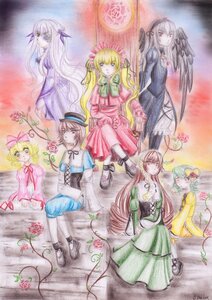 Rating: Safe Score: 0 Tags: 6+girls auto_tagged blonde_hair blue_eyes bow brown_hair dress flower hat heterochromia hina_ichigo image kanaria long_hair long_sleeves multiple multiple_girls pink_bow red_eyes shinku short_hair souseiseki standing suigintou suiseiseki tagme traditional_media very_long_hair watercolor_(medium) wings User: admin