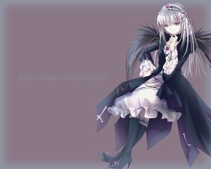 Rating: Safe Score: 0 Tags: 1girl aisha_callaaisha black_footwear boots brown_background cape cross-laced_clothes dress frilled_sleeves frills full_body hairband high_heel_boots high_heels image knee_boots lolita_hairband long_hair long_sleeves looking_at_viewer photoshop_(medium) pink_eyes rozen_maiden silver_hair simple_background solo standing suigintou very_long_hair white_dress wings User: admin