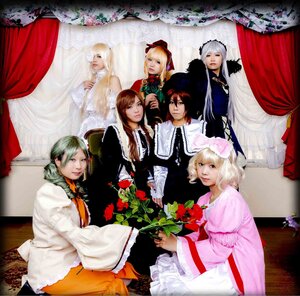 Rating: Safe Score: 0 Tags: 6+girls blonde_hair blue_eyes bouquet brown_hair curtains dress drill_hair flower frills long_hair long_sleeves multiple_cosplay multiple_girls realistic rose tagme User: admin