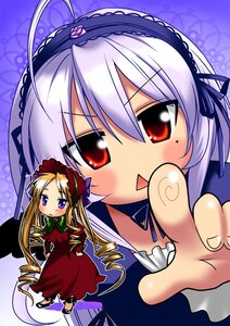 Rating: Safe Score: 0 Tags: 2girls :< blonde_hair blush bonnet caffein chibi dress drill_hair fingerprint frills hairband image long_hair long_sleeves looking_at_viewer lowres lucky_star motteke!_serafuku multiple_girls open_mouth pair parody pointing red_dress red_eyes rozen_maiden shinku suigintou wings User: admin