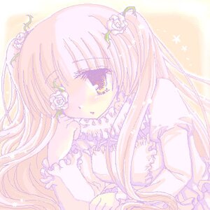 Rating: Safe Score: 0 Tags: 1girl blush dress flower frills hair_flower hair_ornament image kirakishou long_hair pale_color pink_hair purple_eyes rose solo traditional_media upper_body User: admin