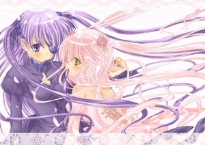 Rating: Safe Score: 0 Tags: 2girls barasuishou dress flower green_eyes hair_flower hair_ornament image juliet_sleeves kirakishou long_hair long_sleeves looking_back multiple_girls pair pink_hair puffy_sleeves purple_eyes ribbon rose smile very_long_hair User: admin