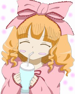 Rating: Safe Score: 0 Tags: 1girl bangs blunt_bangs bow closed_eyes cup hair_bow hina_ichigo hinaichigo holding holding_cup image long_sleeves orange_hair pajamas pink_bow smile solo striped upper_body User: admin
