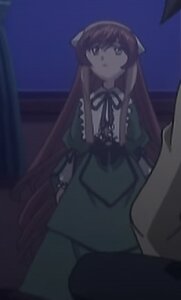 Rating: Safe Score: 0 Tags: 1girl blurry brown_hair dark dress image long_hair long_sleeves ribbon sitting solo suiseiseki User: admin